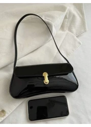 Fashion Simple Casual Pu Flap Underarm Bag Suitable For Shopping Purse Students Young Women Office Women Perfect For Office College Work Business Commuting Outdoor Activities Travelling And Picnic