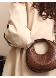 European American Fashion New Women Shoulder Bag Versatile PU Casual Handbag Elegant Shoulder Bag Personality Tote Bag Adjustable Strap Zipper Closure Can Hold Phone Simple Cosmetics Suitable For Ladi