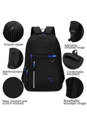 Light Business Style Nylon Men s Backpack Business Trip Can Hold 15 6 Inch Notebook Bag Large Capacity School Bag Multi Function Travel Bag Suitable For Students Travel Enthusiasts Men Gifts Simple Da