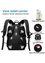 Black Water Resistant Large Capacity Anti Theft Backpack Suitable For Teenagers And Students School Supplies School Bag College Outdoor Activities Travel Hiking Work Business Leather Bag Christmas Hol