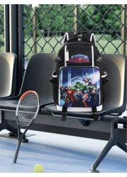 Marvel Graphic Print Oxford Cloth Backpack Minimalist Letter Design Large Capacity Laptop Bag Travel Bag Adjustable Shoulder Strap Multiple Compartments Suitable For Students Summer