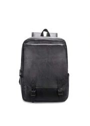 Street Style Men s PU Leather Backpack Street Inspired Design Large Capacity Comfy For Travel Business And Daily Use Hand Wash Dry Clean Safe Modern Korean Versatile Laptop Book Bag Without Battery Fo