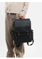 Men s High Capacity 15 6inch Flap Laptop Backpack Stylish Business Backpack Travel Backpack For College Commuting Father s Day Gift