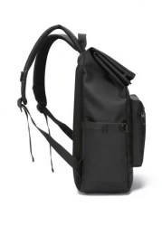 حقيبة ظهر غطاء شبشب سوداء مقاومة للماء للرجال، حقيبة سفر وعمل للكمبيوتر المحمول ، حقيبة رياضة وترفيه حقيبة هد