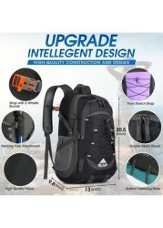 حقيبة ظهر للتخييم من النايلون المقاوم للتمزق والماء سعة 40 لتر، قابلة للطي خفيفة الوزن، مناسبة للرجال للسفر وا