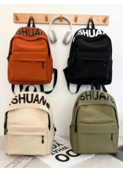 Men s Casual Backpack With Large Capacity Letter Print Minimalist Design Lightweight Versatile Suitable For Students And Commuting Unisex