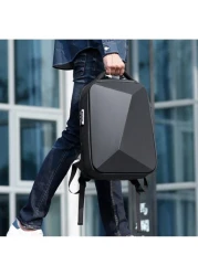 resilver Anti Theft Backpack Waterproof Black Business USB Charging EVA Hard Case Travel Laptop Backpack Fit For 16 Inch Notebook Christmas Fall University School Bag For School College Gifts Scream B