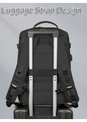 Travel Backpack For Men Work Bag Carry On Hand Luggage Water Resistant Business Large Daypack Weekender Bag Slim Laptop Backpack With USB Charging Port College Bag Computer Bag Gifts For Men