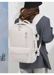 1 Pc Carry On Backpack 45L Expandable Travel Backpack Airplane Approved Weekender Bag Water Resistant Laptop Backpack For Men For Travel Business For Outdoor Camping For Back To School