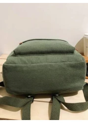 Teenagers Small Corduroy Backpack Lightweight Casual High School College 14 Inch Laptop Travel Bag Backpack Rucksack Dad College Bag School Bag Gifts Fall Christmas Scream Bag Backpack Winter Gifts Ca