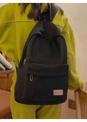 1 Pc Unisex Solid Color Fashionable Backpack Versatile High Capacity Casual Commuter School Bag Summer Summer Bag Spring Break Vacation Men Bags Black Bag Pack Backpacks Travel Must Haves Large Bag Sc