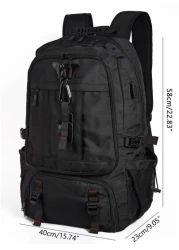 80L Outdoor Backpack Climbing Travel Rucksack Sports Camping Hiking Backpack Large School Bag Pack For Male With Shoes Pocket Travel Backpack Luggage Bag Vacation Summer Laptop Carry On Fabric Laptop