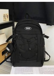 Men s Backpack Large Capacity Simple Solid Color Backpack Student Backpack Small Bag In Picture Purchase Bag Gift
