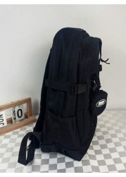 Large Capacity Backpack Simple Solid Color Schoolbag Rucksack Summer College Bag Dad School Bag Freshman Multi Functional Dorm University Gifts Fall Christmas Scream Bag Backpack Winter Christmas Gift