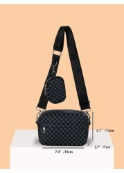 Advanced Retro Letter Printed Men s Diagonal Shoulder Bag Two Piece Mini Crossbody Bag Square Bag Mini With Coin Case Water Proof With Adjustable Strap Multi Functional Outdoor Vacation Vintage Leathe