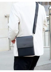 saroxi قطعة واحدة حقيبة كتف رجالية حديثة ذات طبقات متعددة سليم عالي الجودة باللون الأسود للخارج، حقيبة متعددة ال