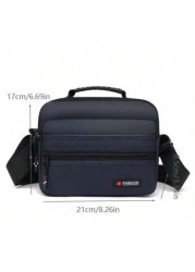 Men s Casual Versatile Solid Color Nylon Messenger Crossbody Phone Bag Business Style