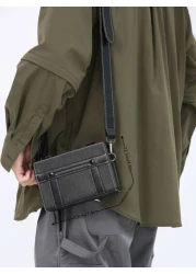 peach tree Mini Men Stitch Detail Square Bag Sling Bag Sport Bag For High School University Student For Travel College School Crossbody Bag Box Bags With Adjustable Strap Waterproof Mini Holiday Essen