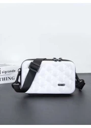 Mini Simple Rhombus Crossbody Bag Shoulder Bag Water Resistant PVC Hard Shell Bag For Men Casual And Versatile College Bag Summer Dad Bag For School Multi Functional Messenger Bag Sling Bag Student La