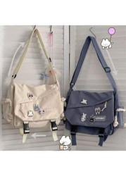 1pc Japanese Harajuku Style Solid Fashionable Casual Large Capacity Women Crossbody Bag High Shool Girls Messenger Bag For Class Teens Girls Boys Street Campus Crossbody Bag For University High Shool