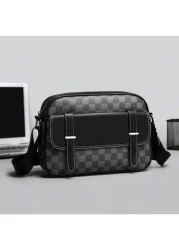 1pc Men s Printed Shoulder Sling Bag Casual PU Backpack Luxury Bags