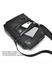 1pc Men s Shoulder Sling Bag New PU Leather Crossbody Bag Retro PU Leather Vertical Portable Handbag Business Shoulder Bag Valentine s Day Gift Gift For Husband Boyfriend Christmas Fall Pack Vintage B