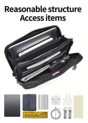 1pc Crossbody Bag Shoulder Bag Waist Bag Handbag Sports Bag Wallet Card Holder Fabric Multiple Compartments Pockets Adjustable Shoulder Strap Hiking Christmas Winter Gifts Hip Bag Tote Bag Black Bag H