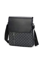 Men s Pu Leather Messenger Shoulder Bags Single Strap Flap Crossbody Bag College Valentine s Day Gift Vintage Old Money Bag For Valentines Day Gift Bag Classic Retro Printed Vintage Print Black Bag Hi