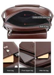 1pc Men s Shoulder Crossbody Waist Hand Chest Bag PU Water Proof Wear Resistant Material With Large Capacity Pockets Adjustable Strap Convenient And Portable New Fashionable Business Bag Ideal Gift Si