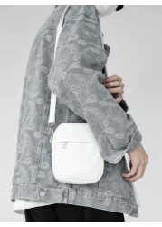 حقيبة رجالية صغيرة مربعة الشكل، حقيبة لليد والكتف لطلاب المدارس والجامعات والسفر، من الجلد مقاومة للماء، هدا