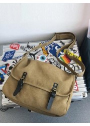 peach tree Retro Solid Canvas Shoulder Bag Peach Tree
