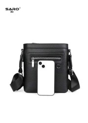 1pc Versatile Crossbody Bag For Men Durable PU Leather Shoulder Bag With Side Pockets Simple Stylish Design Suitable For Commuting Black Brown Great Gift For Boyfriend