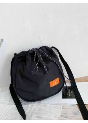 Student Multifunctional Shoulder Bag Shoulder Bag Casual Bag Men s Drawstring Messenger Bag Handbag Schoolbag College Outdoor Sports Commuter Bag Going Out Lightweight Old Coin Christmas Screaming Men