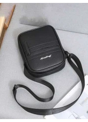 حقيبة كاجوال رجالية مربعة الشكل ذات كتف واحد، حقيبة رسول صغيرة رجالية للعمل، مناسبة للعودة إلى المدرسة، هدية