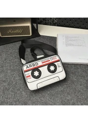 Unisex Magnetic Tape Design Small Square Crossbody Shoulder Bag Fashionable Casual Camera Bag For Men Women