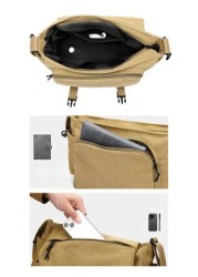 SLIN LXZQ Canvas Flap Messenger Bag Casual Black Shoulder Bag For Commute Men s Shoulder Bag Crossbody Bag Side Bag Student Supplies Men s Autumn Bag Cylinder Bag Vintage Style Christmas Gift Travel H
