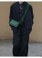 الحقيبة المربعة الخضراء ذات الرباط القابل للتعديل، حقيبة كروس بودي، حقيبة جانبية، حقيبة صندوق، حقيبة مدرسية