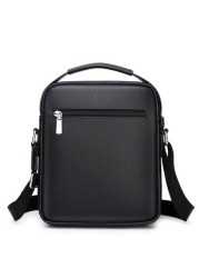 PU Leather Crossbody Bag For Men Casual Shoulder Bag For College Students