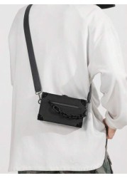 1pc Crossbody Bag Shoulder Bag Apricot Black Brown Elevated Style Sling Vacation School Summer Waterproof Mini Carry On PU Leather Black Personalized Gifts Boyfriend College Bag Freshman Vintage Trave