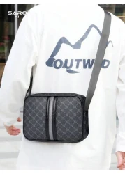 حقيبة كتف رجالية مائلة مع جيوب جانبية، حقيبة رسول عبر الجسم، حقيبة كاجوال متعددة الاستخدامات مناسبة للتنقلات