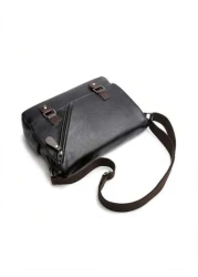 حقيبة كتف بتصميم أنيق على شكل مغلف - حقيبة كتف عملية للرجال - جلد بوليسترين، كاجوال للأعمال، متناسقة مع جميع ال