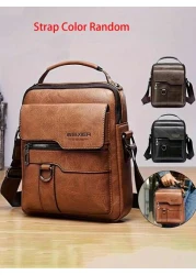 Vintage Men s Crossbody Satchel Bag Hand Business Casual Bag For Father Anniversary Gift Strap Color Random Random Style Vintage Purse Sling Bag
