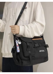 حقيبة رياضية متعددة الوظائف لطلاب الجامعة والثانوية حزام واحد, حقيبة كتف, حقيبة كاجوال للرجال مزينة برسومات و