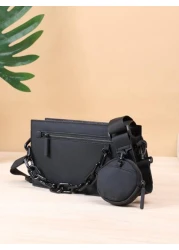 حقيبة كتف رجالية موضة، طقم حقيبة متعددة الاستخدامات للسفر والأعياد والمهرجانات 2 قطعة