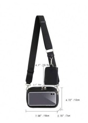 Minimalist Small White Square Wallet With Removable Wide Strap Crossbody Bag Graduation School Supplies