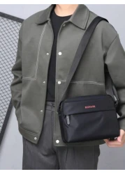 peach tree Waterproof Fabric Men s Messenger Bag Casual Business Crossbody Bag Retro Simple Solid Color Chest Bag Lightweight Travel Outdoor Sports Gift Suitable For Halloween Christmas Christmas Gift