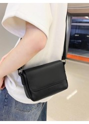 Men s Business Style Minimalist Letter Print Crossbody Bag With Flap Leather Business Casual Shoulder Bag Side Bag Sling Bag For Travel Vacation School Holiday Sport Waterproof Lightweight Dorm Univer