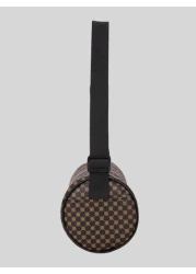 Retro Print Streetwear Unisex Shoulder Bag Crossbody Bag Wide Strap Korean Fashion Student Round Cylinder Bag Long Bag