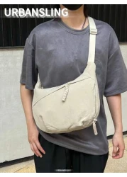 Men s Stylish Solid Color Large Capacity Crossbody Bag Business Commuter Simple Chic Shoulder Bag Streetwear Dumpling Bag Outdoor Activities Convenient Travel Sling Bag Multi Pocket Suitable For High