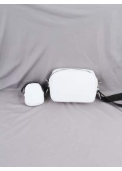 Students Multifunctional Shoulder Bag Men Minimalist Square Bag With Coin Purse Handbag Schoolbag College Outdoors Sports Commute PU Leather Water Proof Portable Side Bag Mini Coin Purse Mini Box Cros